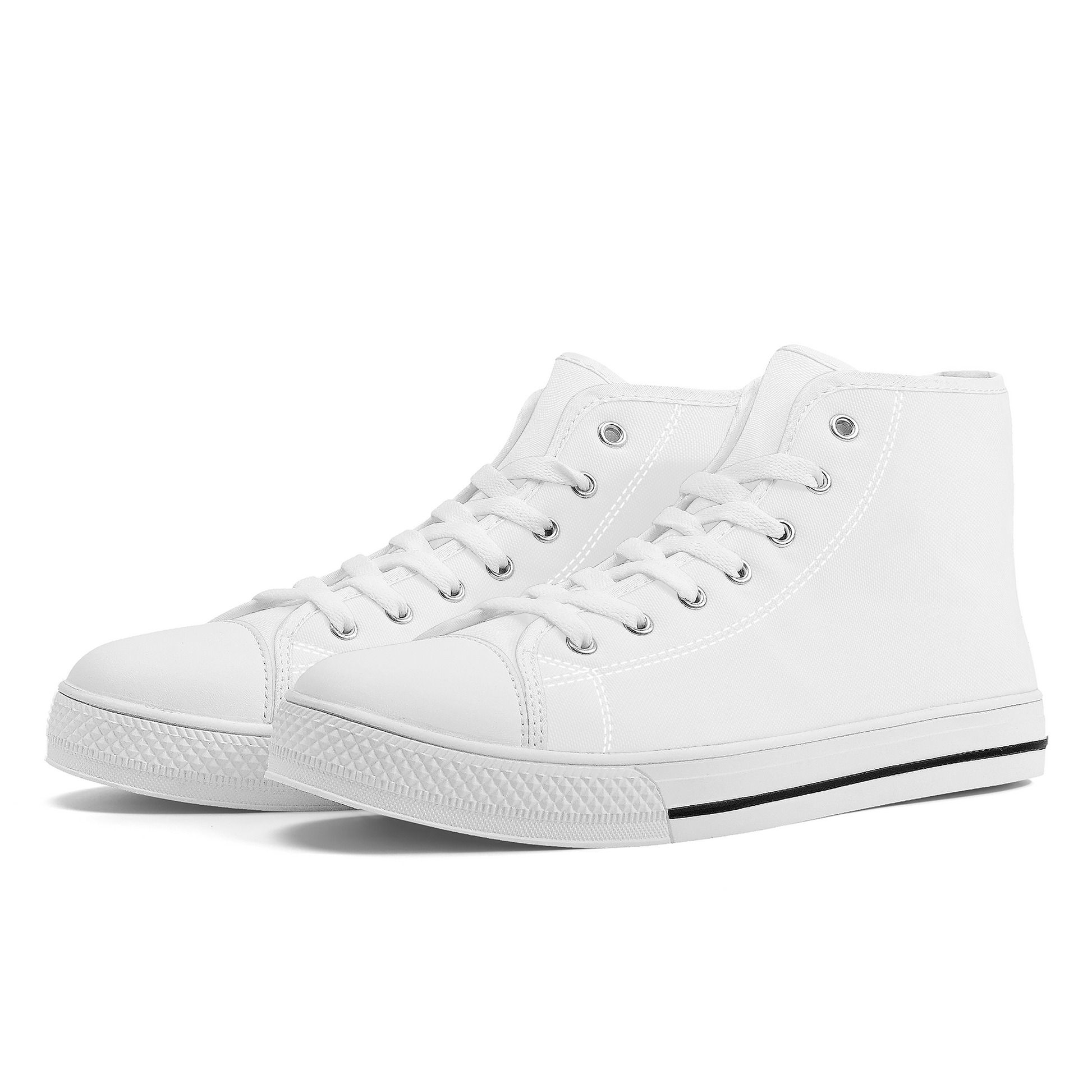 Skyline White High-Tops - Custom Shoes Store