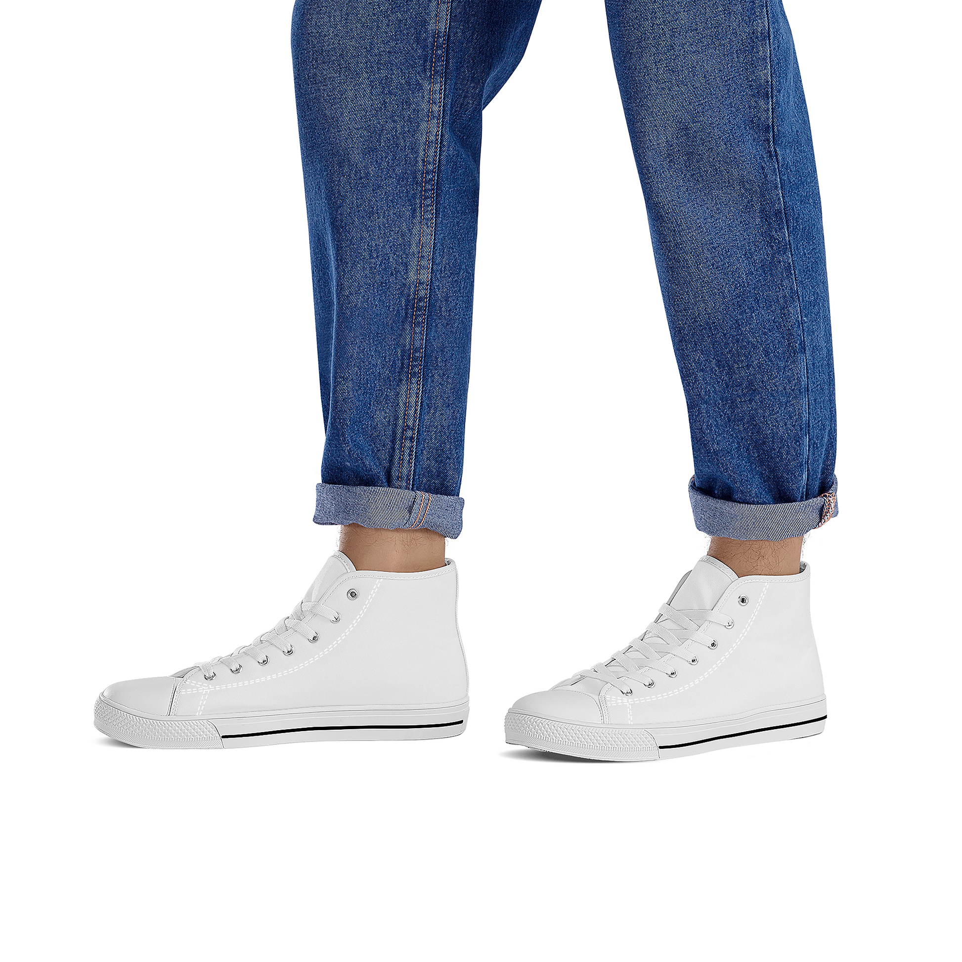 Skyline White High-Tops - Custom Shoes Store