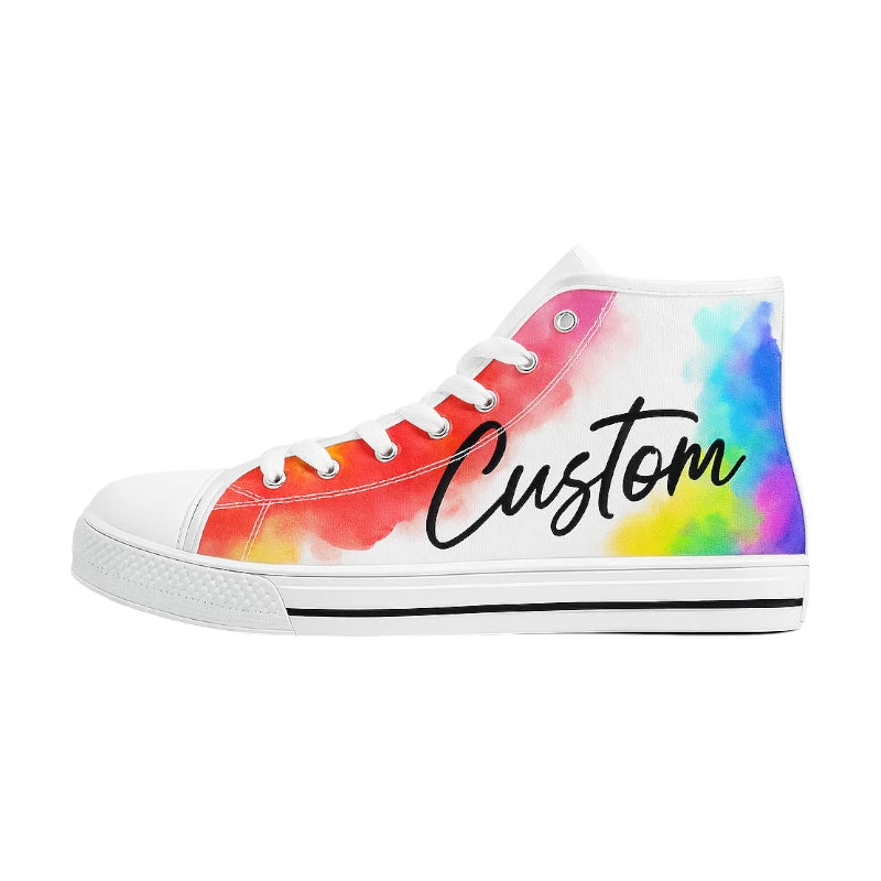 Skyline White High-Tops - Custom Shoes Store