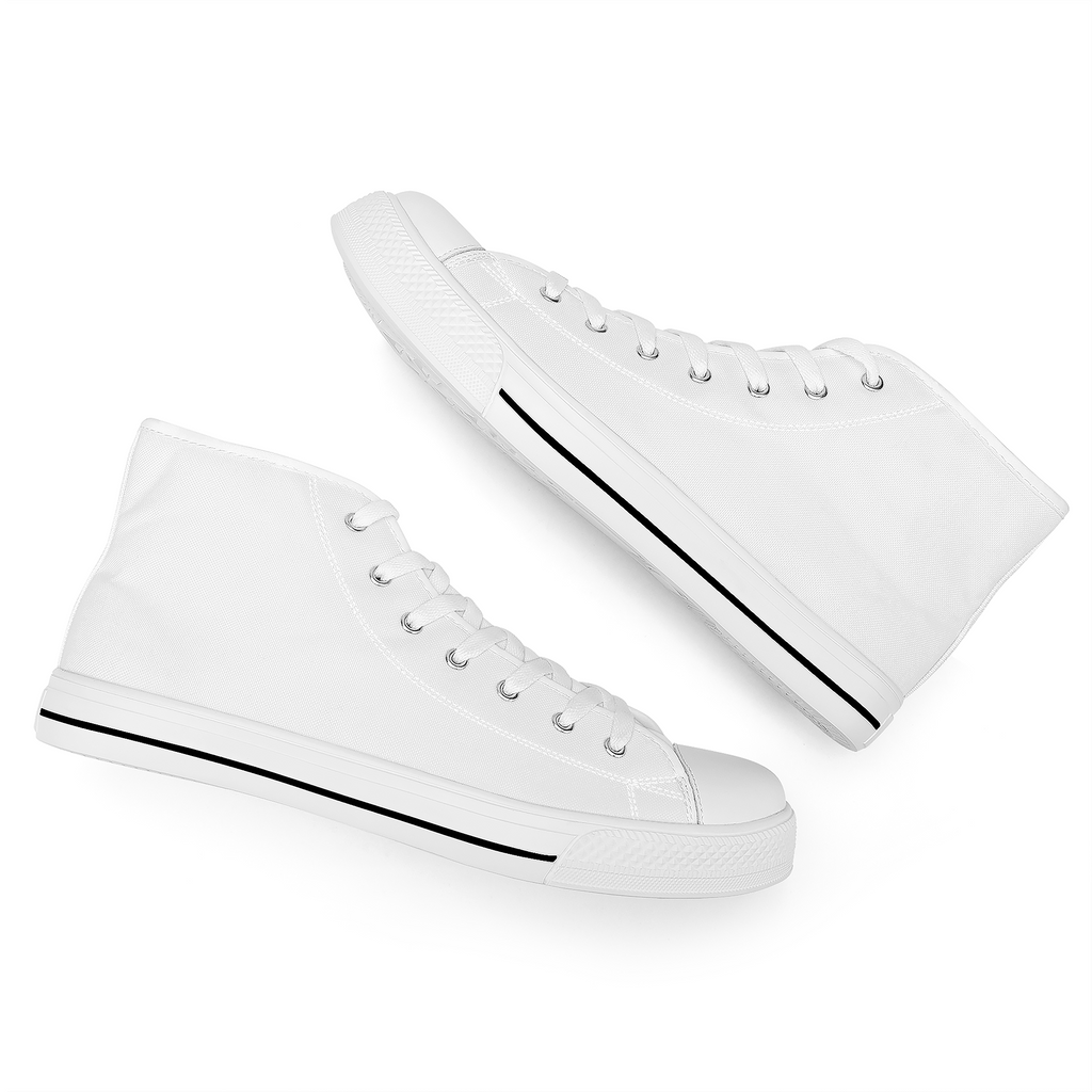 Skyline White High-Tops - Custom Shoes Store