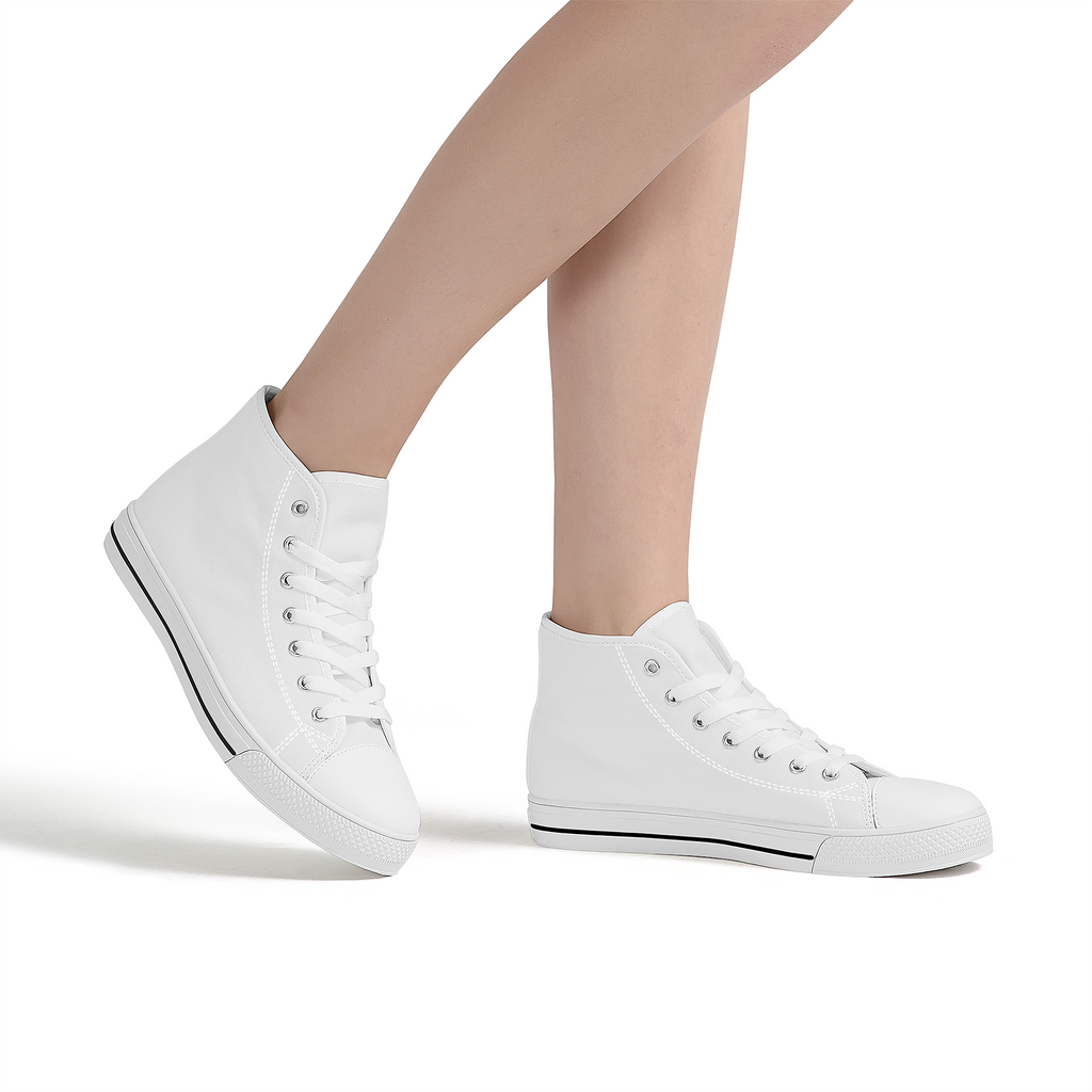 Skyline White High-Tops - Custom Shoes Store
