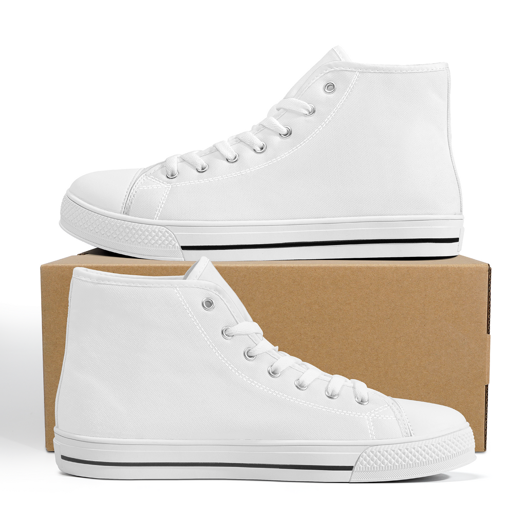 Skyline White High-Tops - Custom Shoes Store