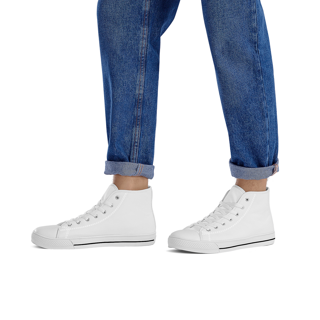 Skyline White High-Tops - Custom Shoes Store