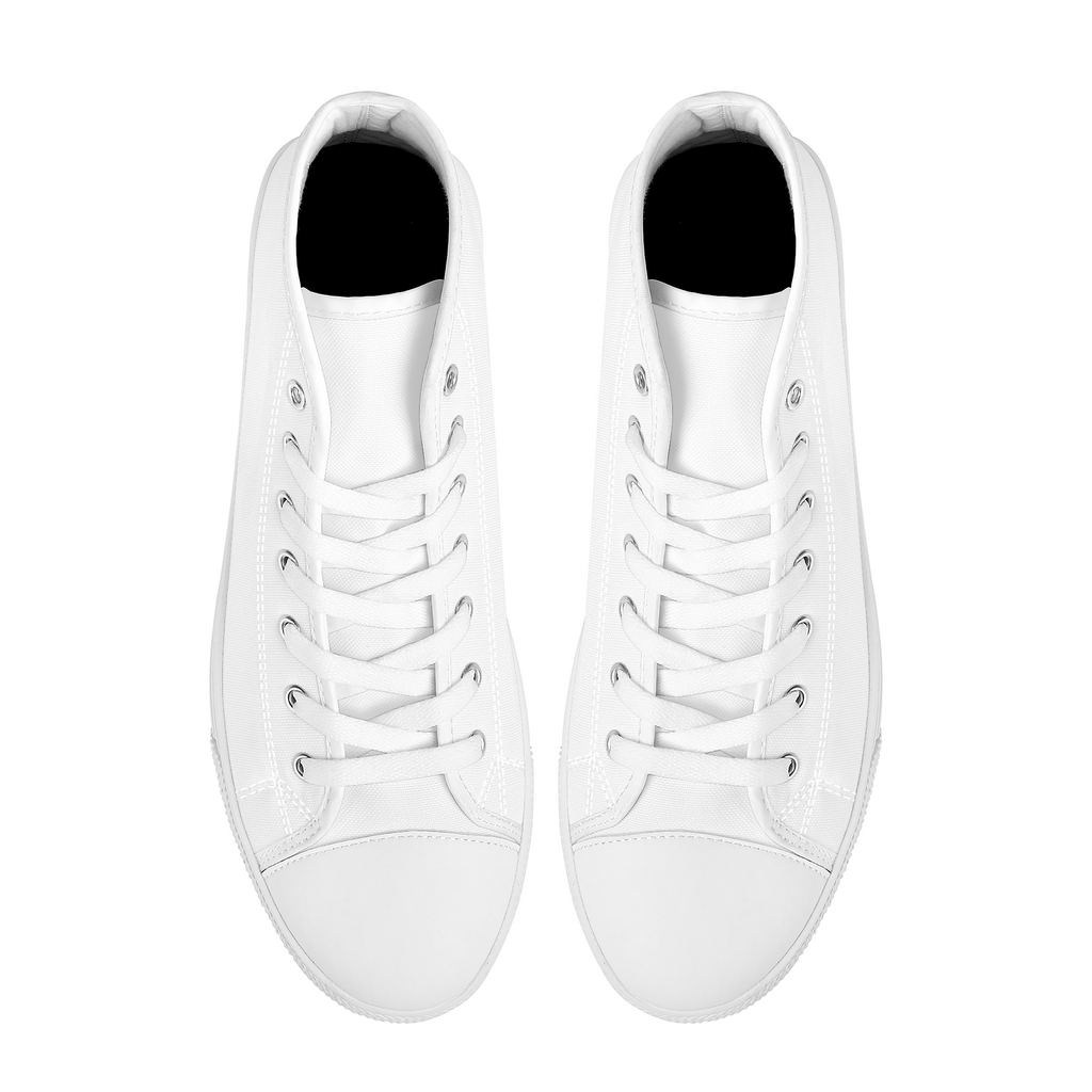 Skyline White High-Tops - Custom Shoes Store